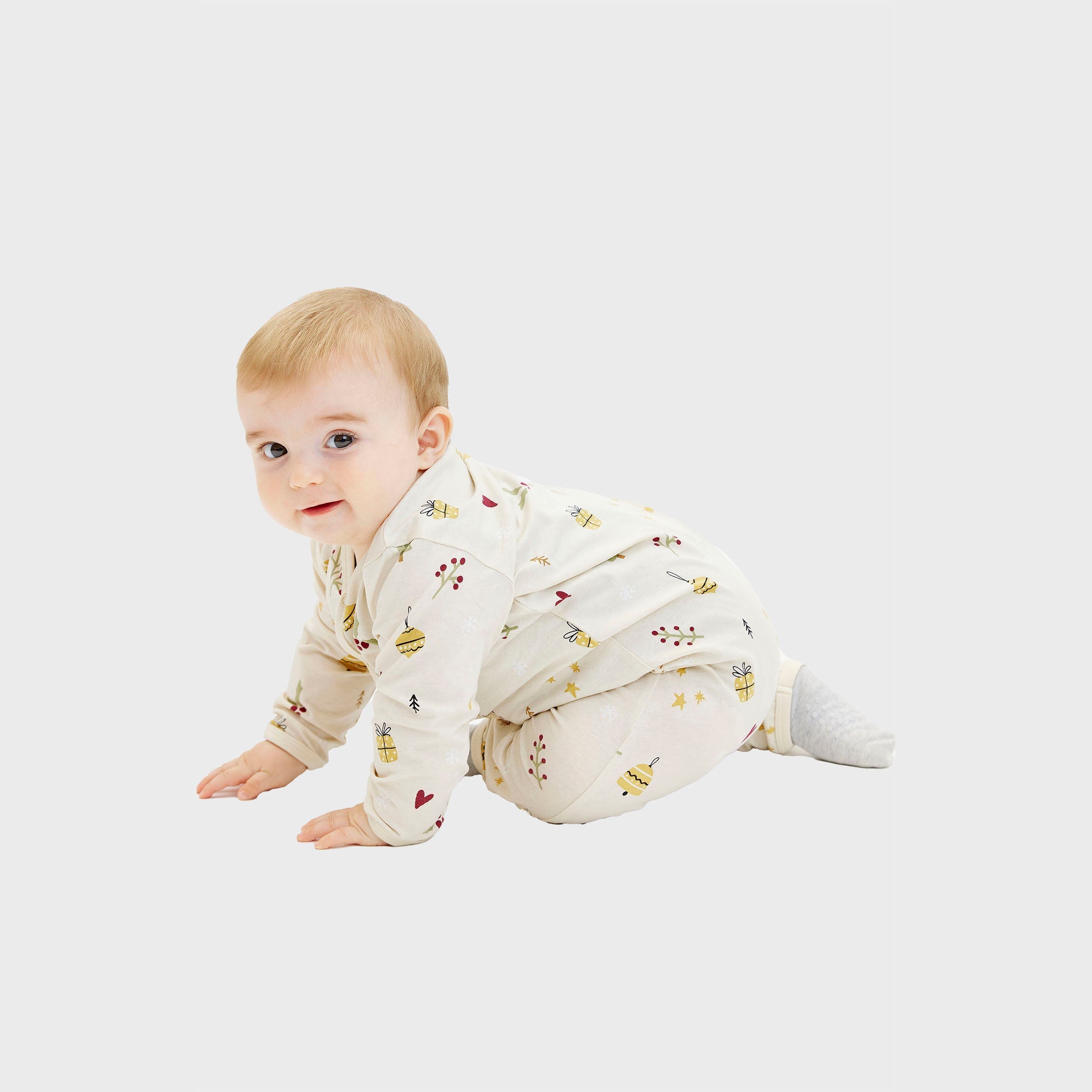 Beige Kerstpyjama - Baby